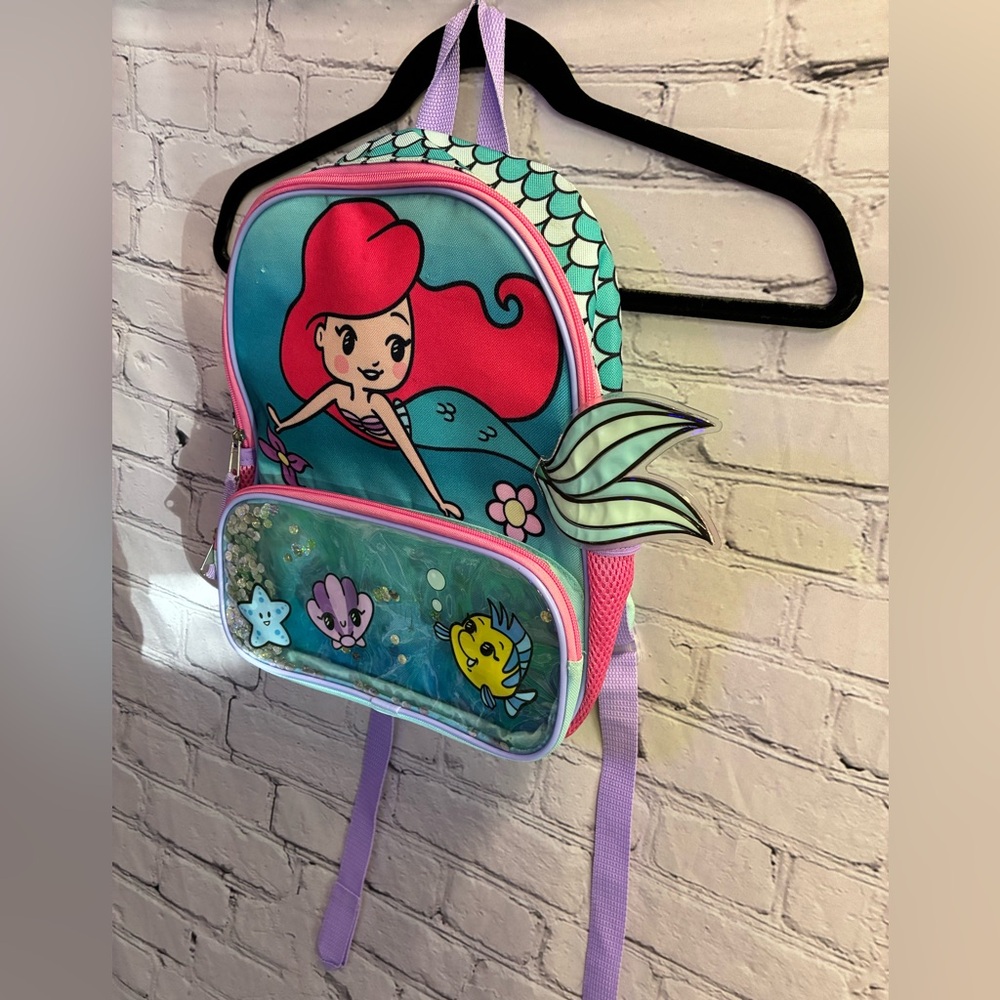 Disney Princess Ariel Bioworld Kids 3D Tail 12" Backpack The Little Mermaid GUC - Picture 3 of 16
